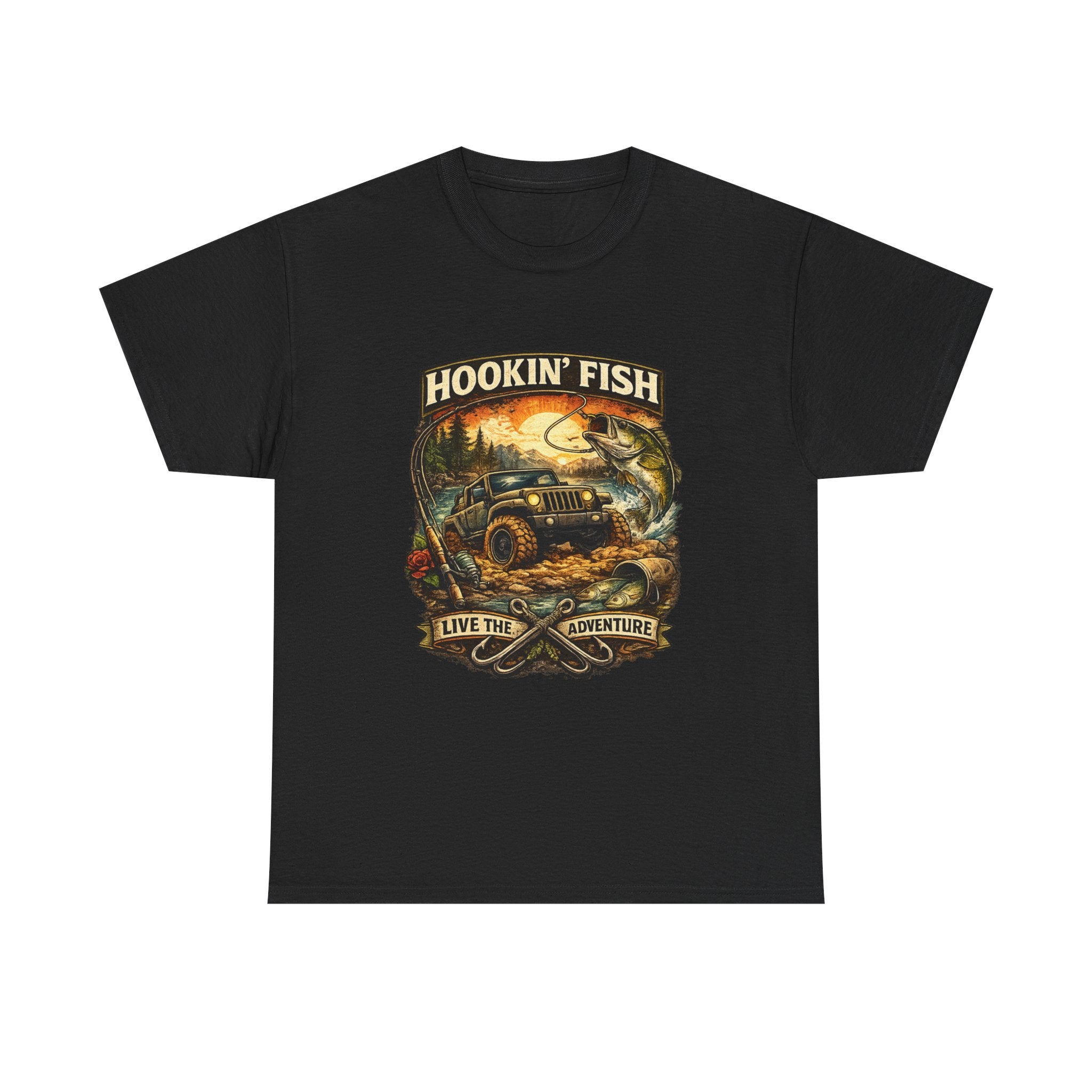 Hookin' Fish Adventure T-Shirt — Live the Adventure Fishing Tee